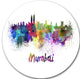 Mumbai Skyline, Cityscape Round Wall Art, 23"