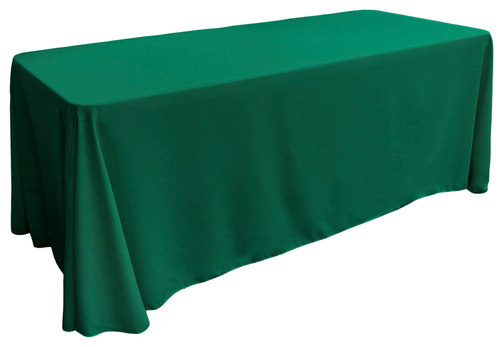 LA Linen Rectangular  Polyester Poplin Tablecloth, Teal, 90"x156"