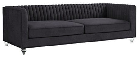 Aviator Grey Velvet Sofa - Grey