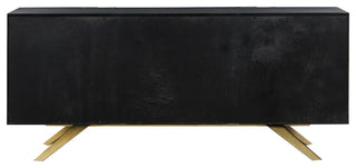 Lombard 4 Door Sideboard Buffet, Black Brushed Wood