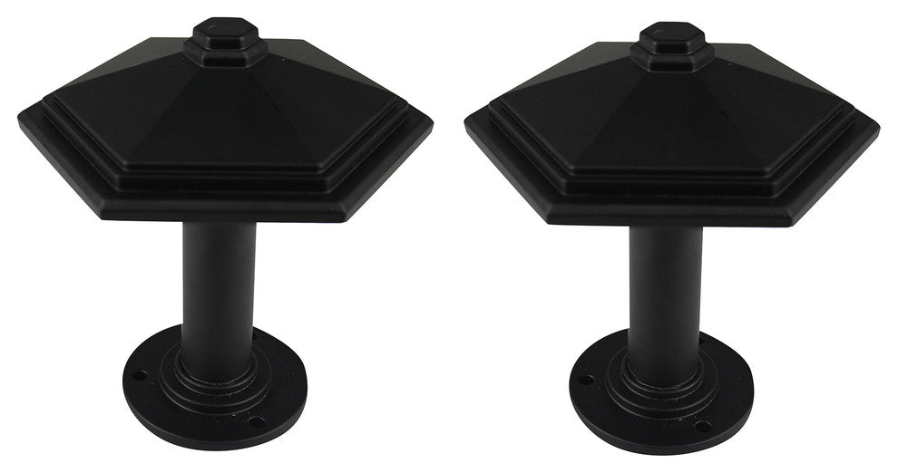 Urbanest Esagono Metal Drapery Medallion Holdback, Black, Set of 2