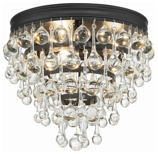 Crystorama Lighting Group 135 Calypso 3 Light 11"W Flush Mount - Matte Black