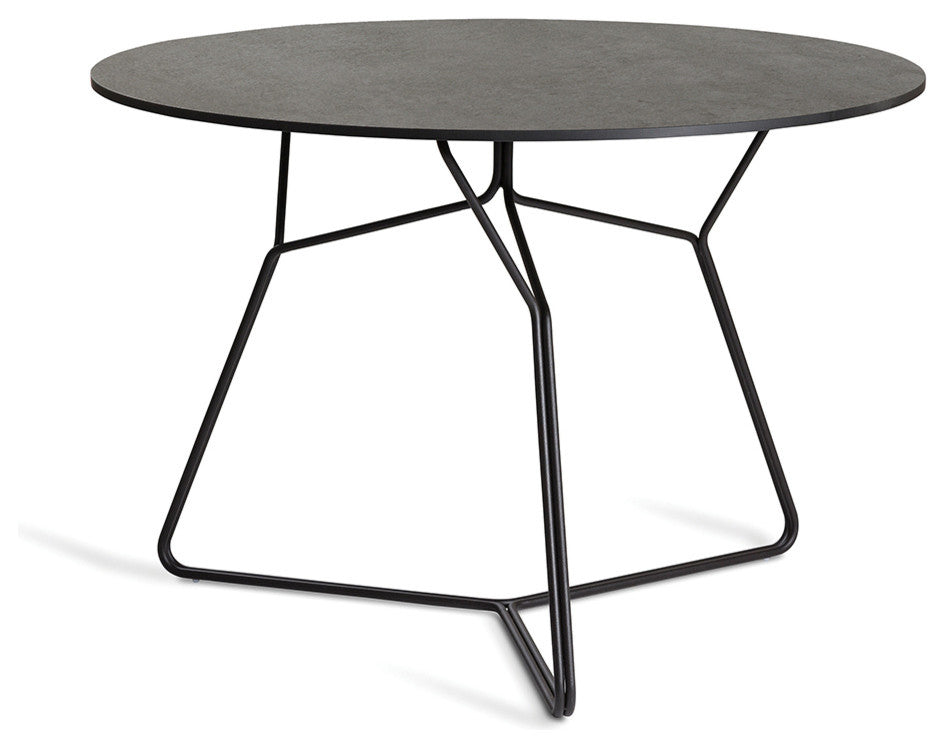 OASIQ Serac 105 Dining Table, Anthracite Frame, Ceramic Gray Top