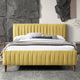 Omax Decor Spencer Upholstered Platform Bed, Gold Velvet, Queen