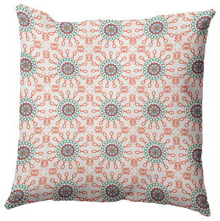 16" x 16" Sun Tile Decorative Indoor Pillow, Bright Orange