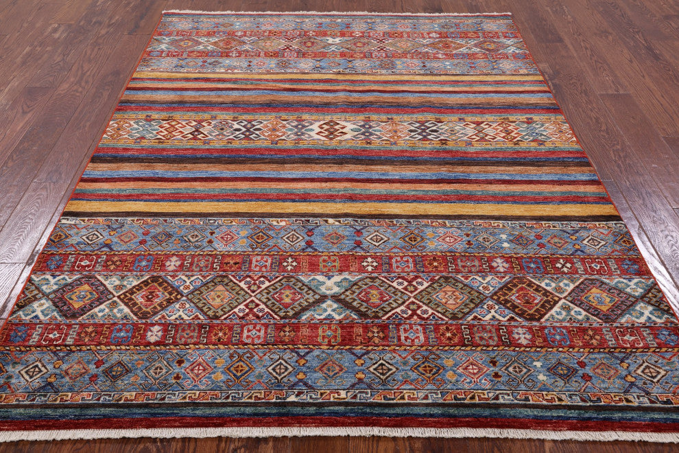 Khorjin Super Kazak Hand Knotted Wool Rug 5' 9" X 7' 9" Q5886