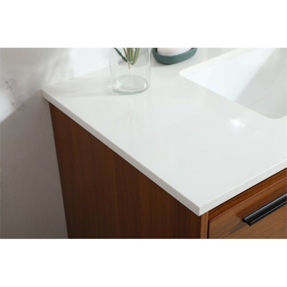 Elegant Decor Roman Bathroom Vanity Teak