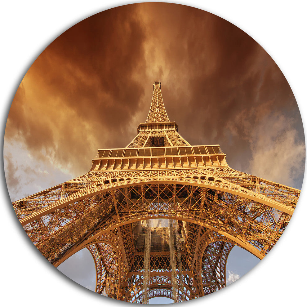 Beautiful View Of Paris Eiffel Tower In Paris, Round Wall Art, 36"