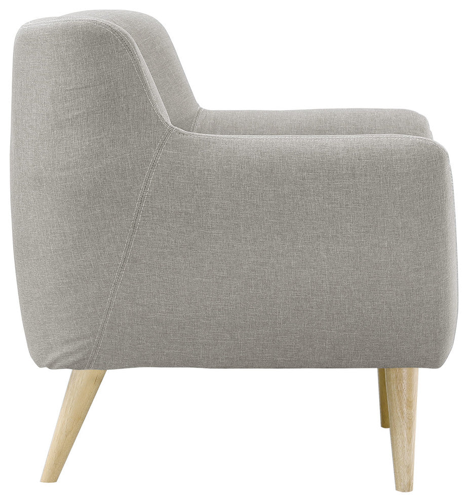 Modern Contemporary Living Room 3-Piece Set, Gray, Fabric, Plywood