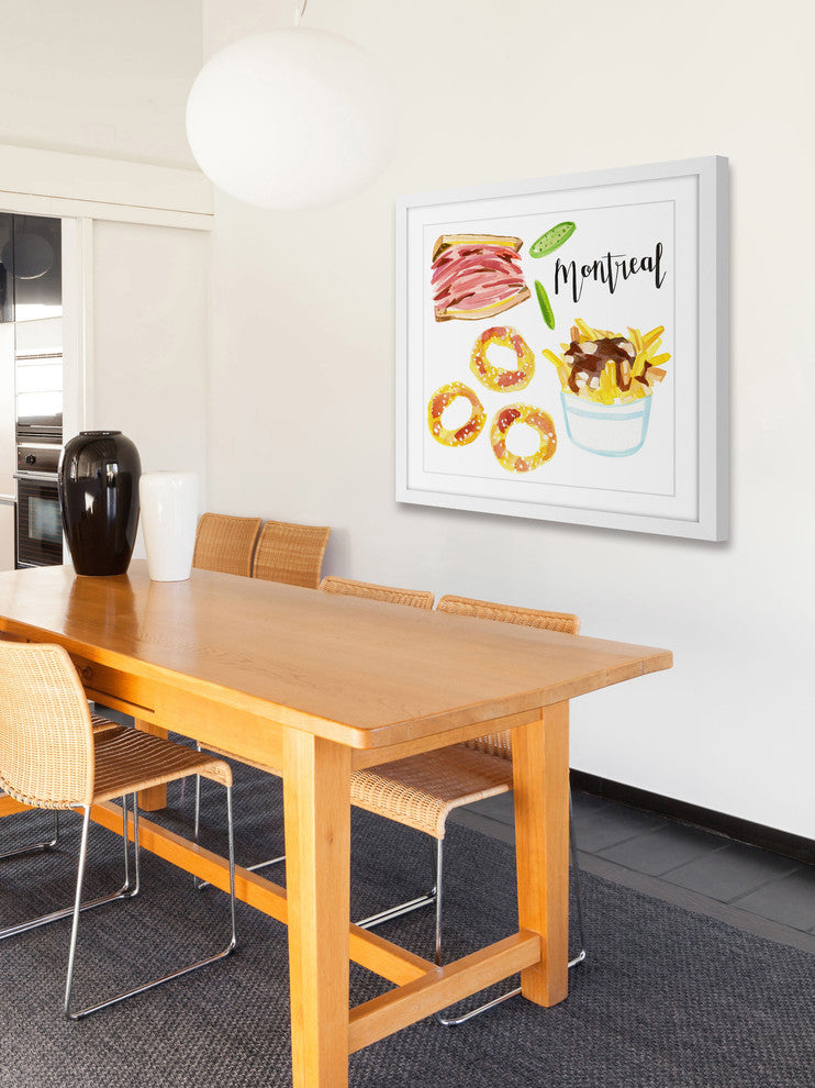 "Montreal Eats" Framed Painting Print