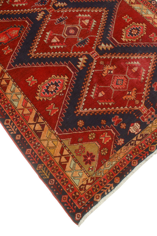 Fine Vintage Distressed Alerick Burgundy/Charcoal Runner, 5'3x10'2