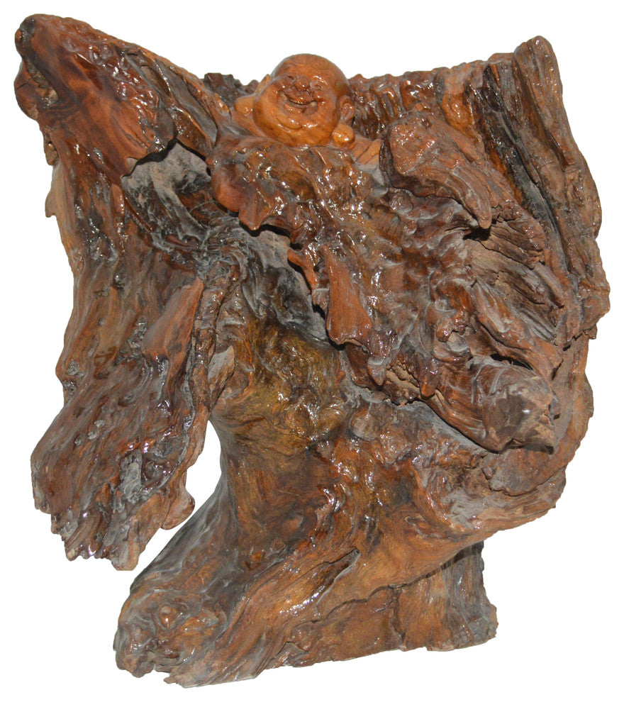 Wood Carved Buddha CC5 -  Size: 27"L x 24"W x 24"H.