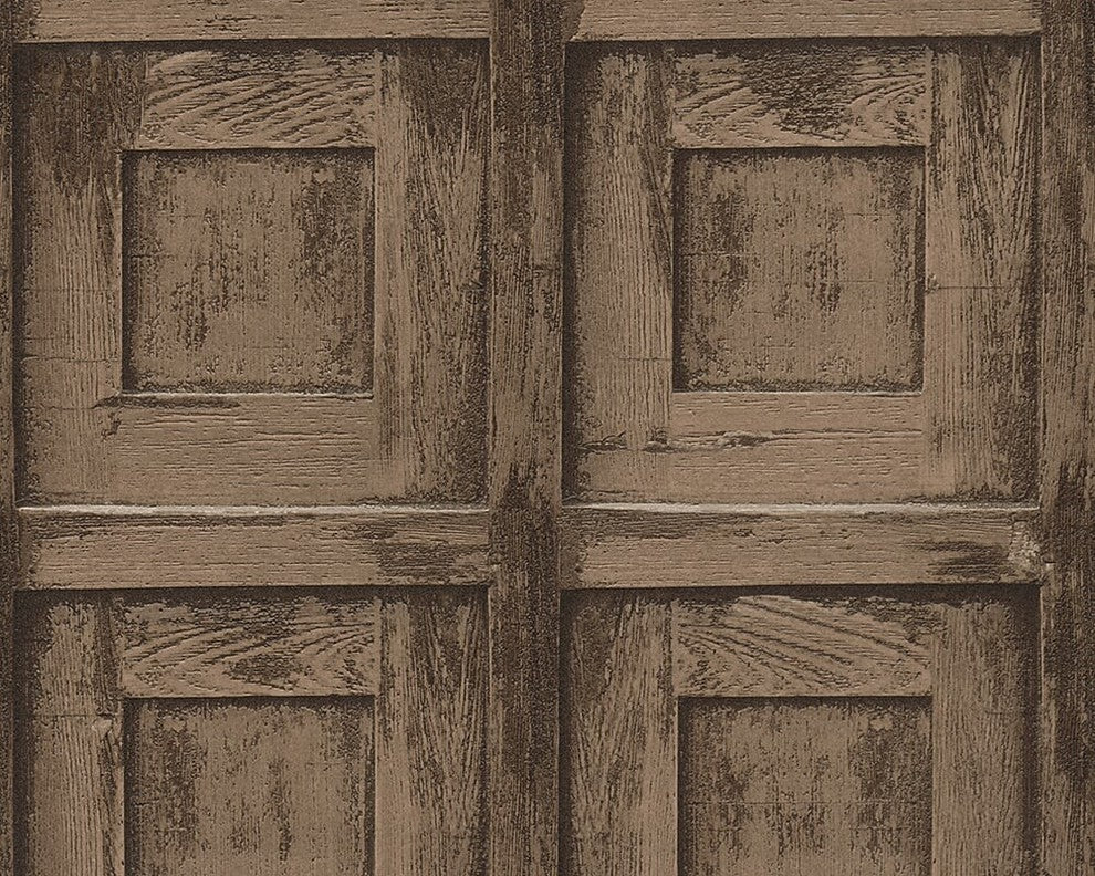 DecoWorld 2, Natural  Dark Brown Wallpaper Sample, Modern Wall Decor Accent
