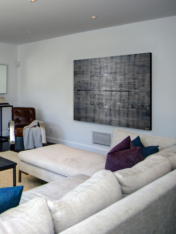 "Night Lights" Print on Brushed Aluminum, 36"x24"