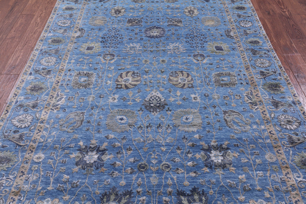 6' 1" X 9' 2" Hand Knotted Wool & Silk Persian Rug - Q13698