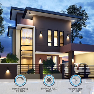 2 Pack 5CCT LED Wall Sconce, 100-277V Porch Light, 10%-100% Dimmable