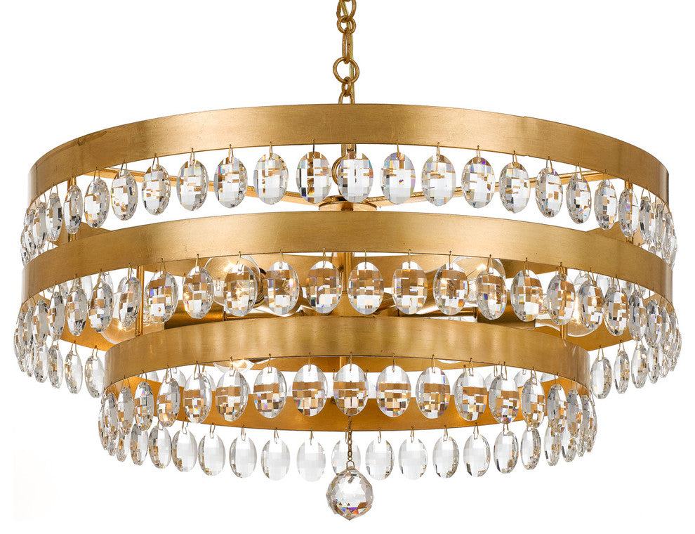 Perla 8-Light Chandelier, Antique Gold