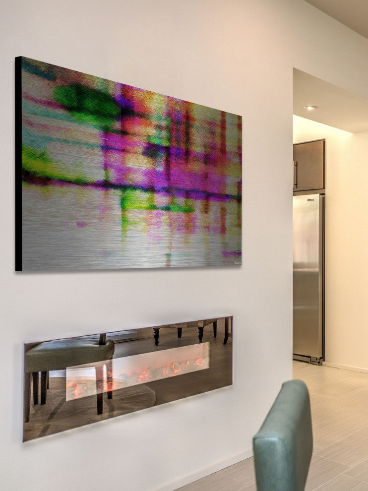"Reflective Colors" Painting Print on Brushed Aluminum, 60"x40"
