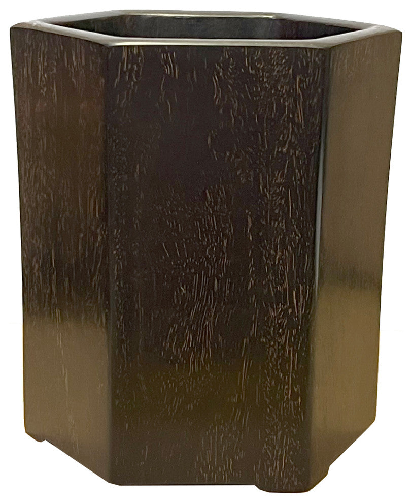 Chinese Zitan Wood Hexagonal Brush Pen Holder/Brush Pot Hws2546