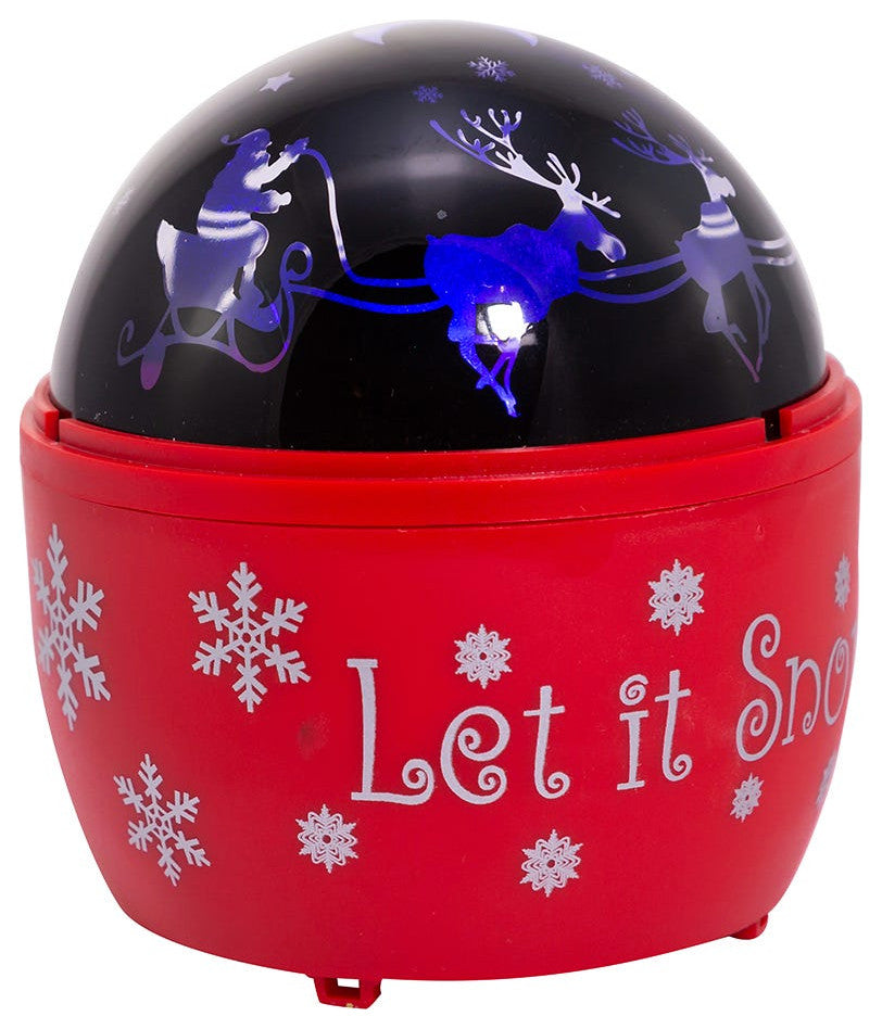 5" Battery-Operated USB Night Light Projector, Red Base