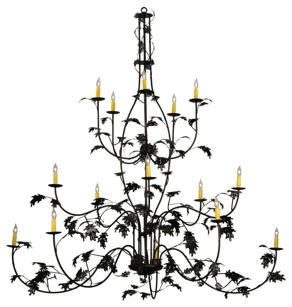 72 Wide Oak Leaf 15 Light Chandelier