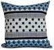 Scrambled Prints, Geometric Print Pillow, Navy Blue, 18"x18"