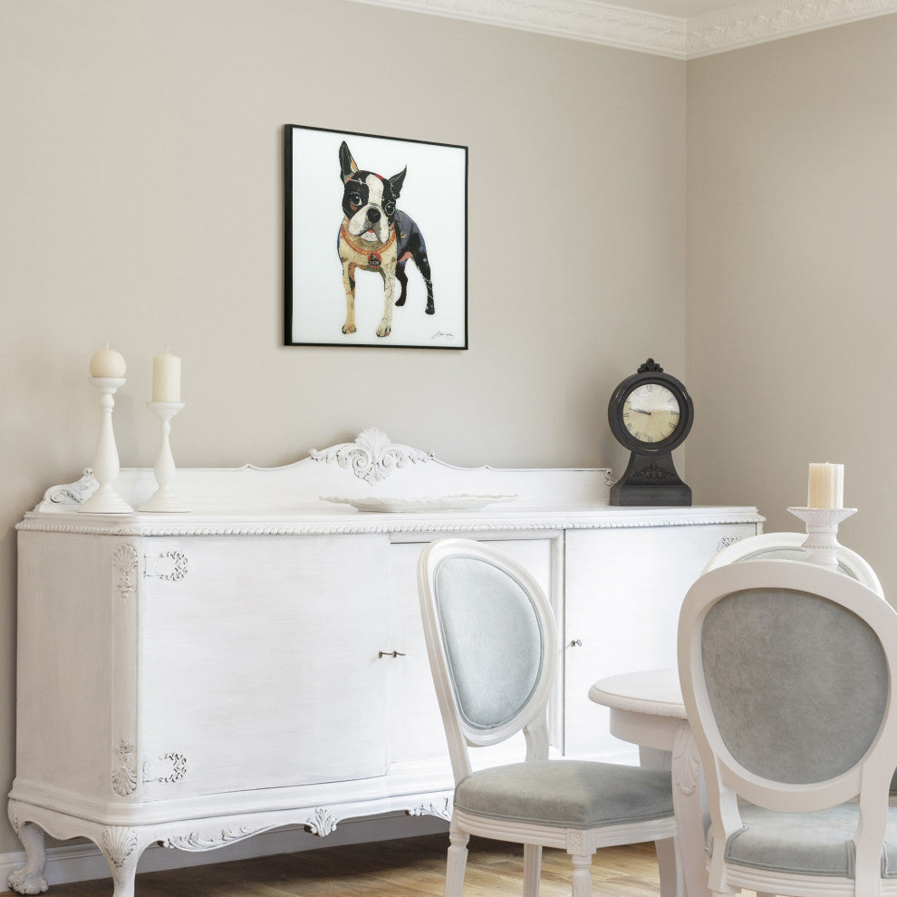 "Boston Terrier" Printed Wall Art With Black Anodized Aluminum Frame