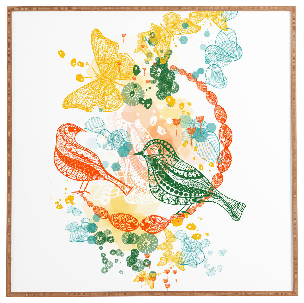 Deny Designs Jenean Morrison Flower And Flight Framed Wall Art