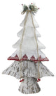 22" White and Red Contemporary Christmas Tree Decor