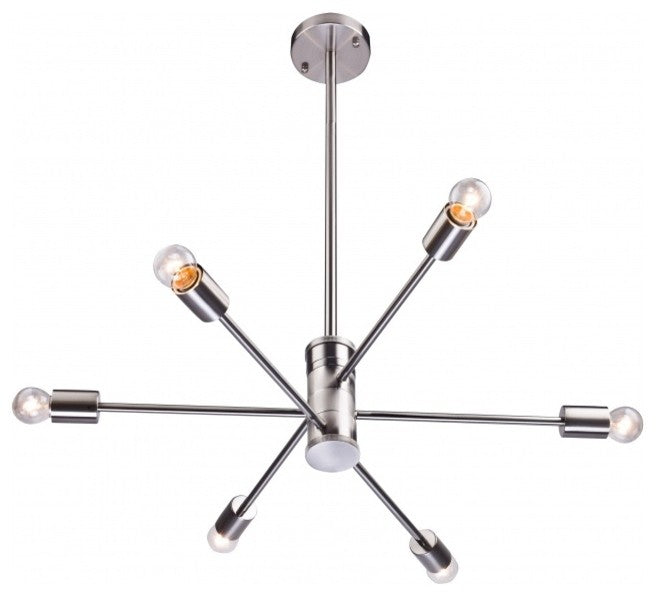 Adjustable Arm Light Fixture, Shiny Nickel