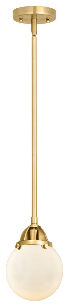 Beacon Mini Pendant, Satin Gold, Matte White, Matte White