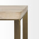 Faye 2-Piece Barely Gray Finished Wood/Gold Metal Base Table Set