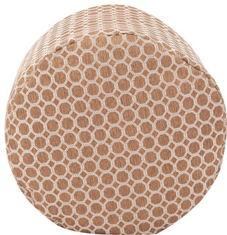 Elegant Gold Round Pouf Footrest, Polyester