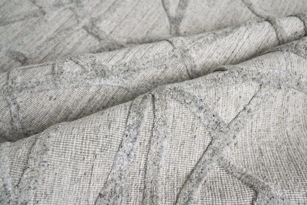 Windsor Handmade Hand Loomed Wool and Bamboo Silk Gray Area Rug