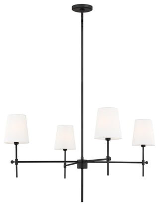Baker Four Light Large Chandelier, Midnight Black
