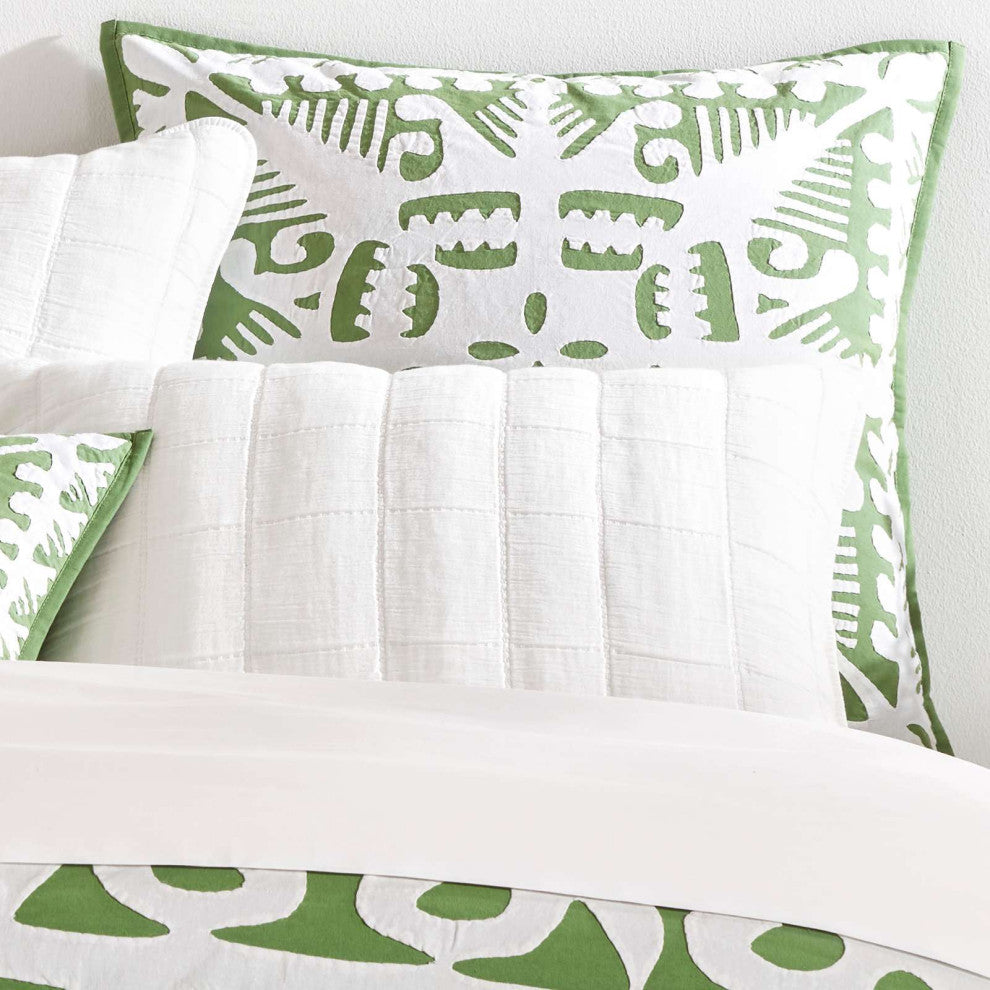Knight Wood Cutwork Olive Sham, King