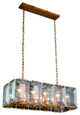 Monaco Pendant Lamp, Golden Iron Finish, Rectangular, 10 Lights