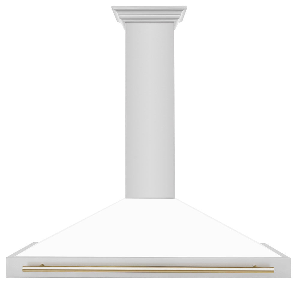 ZLINE 48" ZLINE Stainless Steel Hood With White Matte Shell KB4STZ-WM48-G