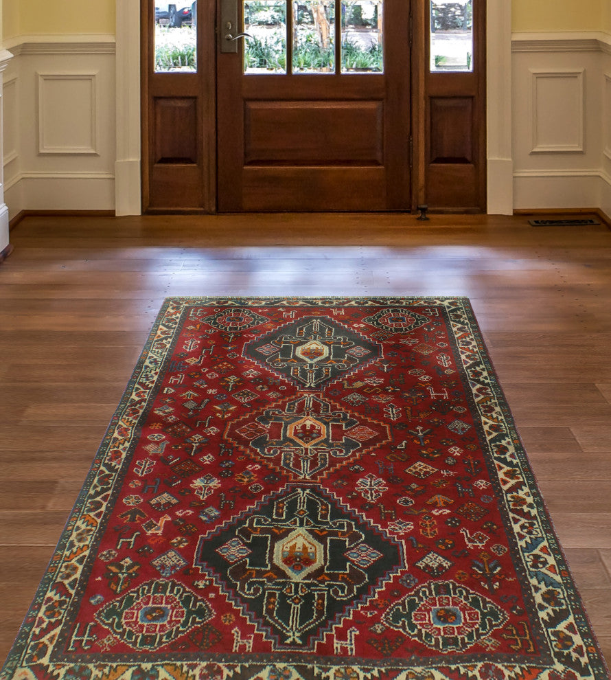 Fine Vintage Distressed Sam Red Rug