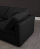 Plush Velvet / Down Standard Comfort 6-Piece U-Shaped Modular Sectional, Black
