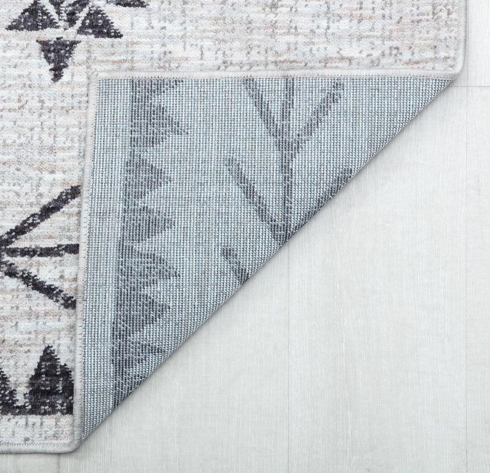 Jade Angelica White Moroccan Tribal White Recycled Area Rug, 2'6" X 8'
