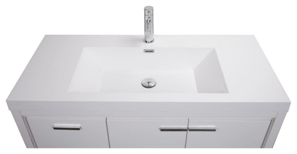ConceptBaths Enna 42" Modern Bath Vanity, Gloss White