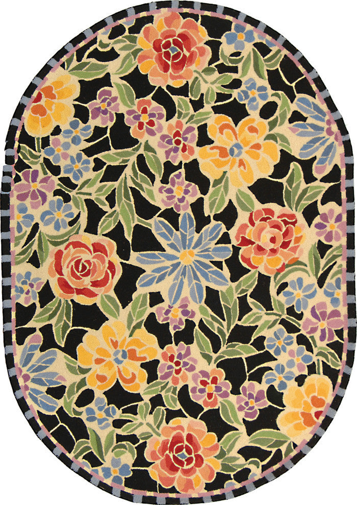 Chelsea Black Area Rug HK214B - 2'6" x 6'