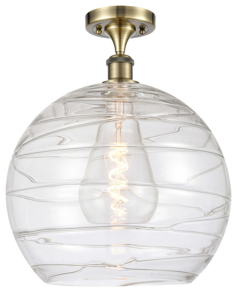 Innovations 516-1C-AB-G1213-14-LED 1 Light Semi-Flush Mount, Antique Brass