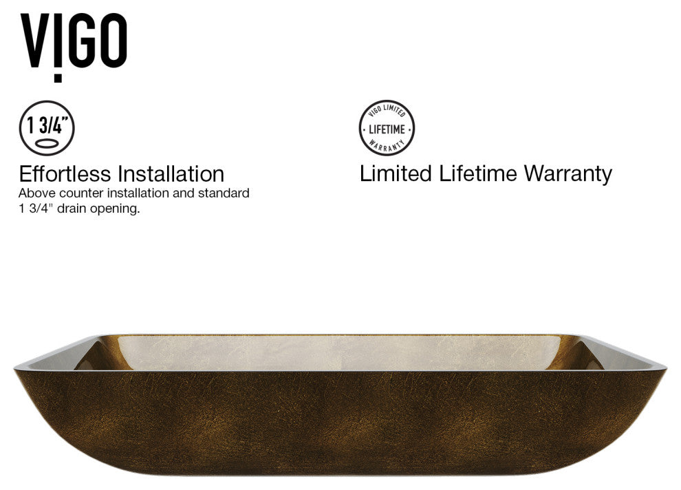 Donatello 22"L x 14"W Glass Vessel Sink and Duris 12"H Faucet Set