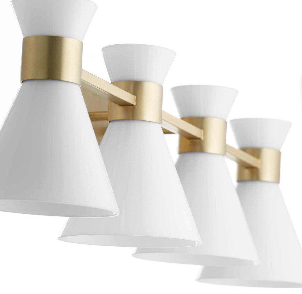 Quorum International 5119-4 Beldar 4 Light 38"W Vanity Light - Matte Black /