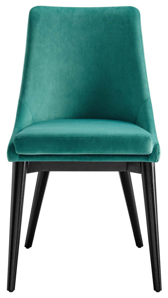 Viscount Accent Performance Velvet Dining Chairs, Set of 2, Teal