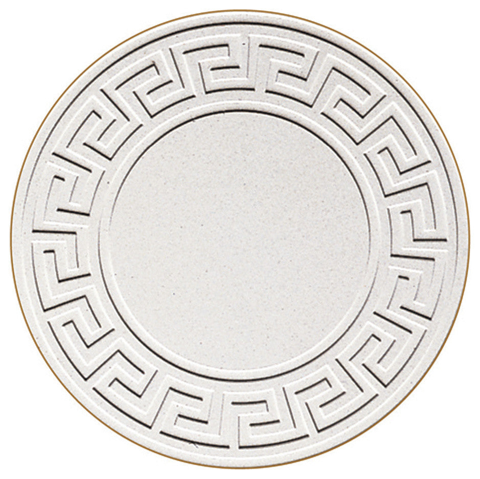 Greek Key Etched Stone Coasters, Set of 8