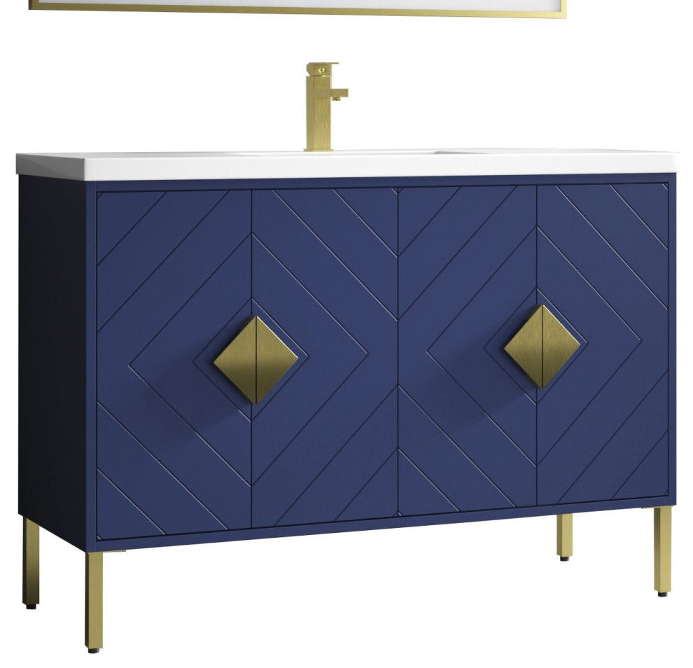48" Tennant Brand Modern Style Navy Blue Eileen Bathroom Sink Vanity