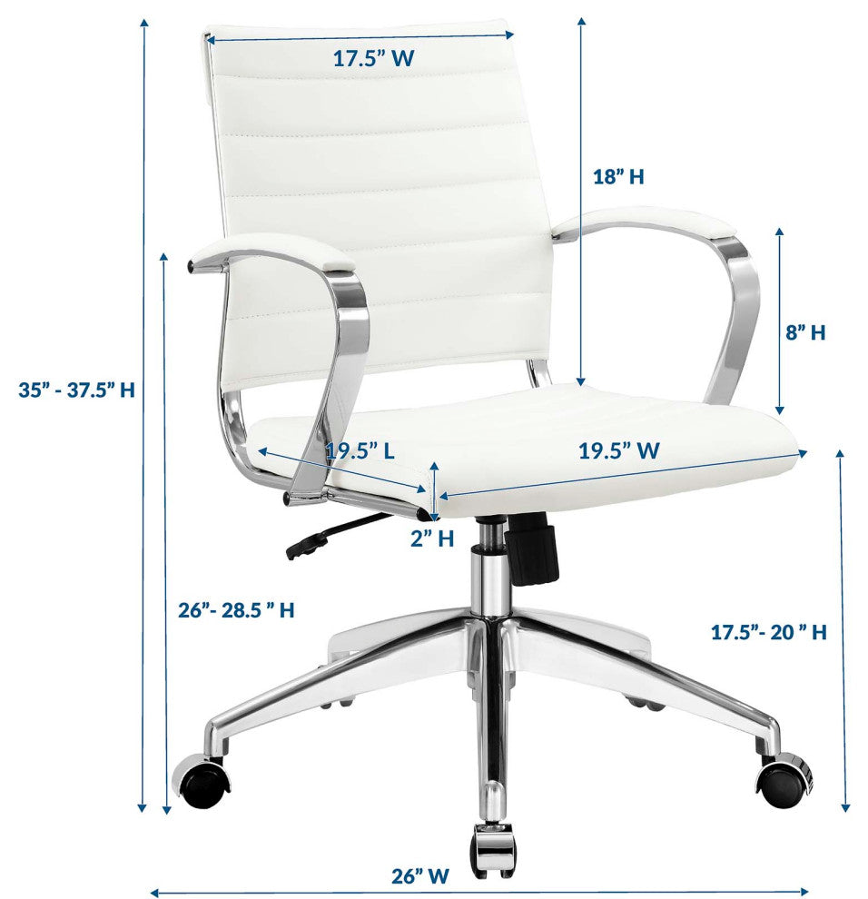 Jive Mid Back Office Chair EEI-273-WHI